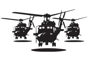 leger helikopter silhouet vrij bundel vector