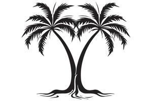 silhouet van palm boom pro ontwerp vector