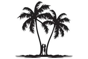 silhouet van palm boom pro ontwerp vector