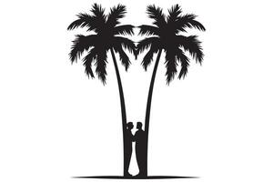 silhouet van palm boom pro ontwerp vector