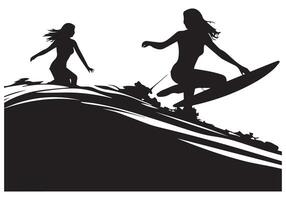 surfen silhouetten pro ontwerp vector