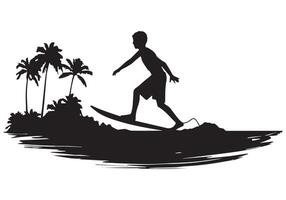 surfen silhouetten pro ontwerp vector