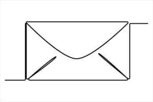 doorlopend een lijn e-mail schets hand- getrokken symbool kunst illustratie vector