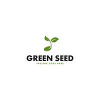 groen zaad natuur logo icoon ontwerp sjabloon illustratie idee vector