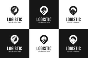 reeks van plaats logo met weg icoon voor reizen en logistiek ontwerp sjabloon illustratie vector