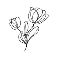 minimalistische esthetisch bloem tulp tekening afdrukken voor huis decor vector