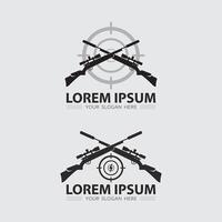geweer logo icoon en tactisch ontwerp geweren illustratie vector