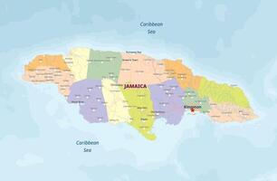 kaart van Jamaica politiek vector