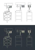 boren machine tekeningen vector