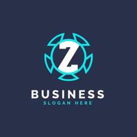 brief z technologie logo ontwerp, modern alfabet z logo sjabloon vector