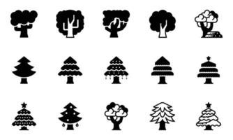 boom iconen vector illustratie, ecologie, natuur, kerstboom