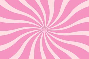 roze kolken snoep achtergrond. zoet aardbei ijs room patroon. spiraal zonnestraal behang. tekenfilm heemst en lolly textuur. radiaal gestreept draaikolk voor psychedelisch groovy ontwerp. vector