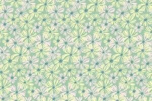 pastel abstract weide bloemen naadloos patroon Aan een groen achtergrond. borstel bloemen structuur afdrukken. hand- getrokken schetsen illustratie. sjabloon voor ontwerpen, kinderen textiel, kleding stof vector