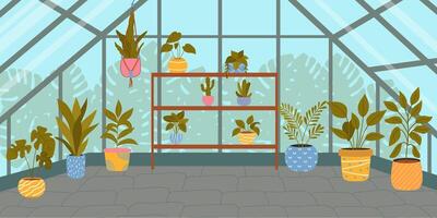 oranjerie met planten. vector