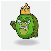 kiwi fruit mascotte karakter tekenfilm met boos uitdrukking. vector