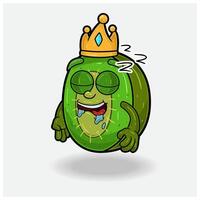 kiwi fruit mascotte karakter tekenfilm met slaap uitdrukking. vector