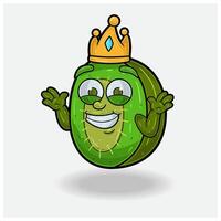 kiwi fruit mascotte karakter tekenfilm met niet weten glimlach uitdrukking. vector