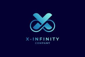 oneindigheid logo, brief X met oneindigheid combinatie, geschikt voor technologie, merk en bedrijf logo ontwerp, illustratie vector