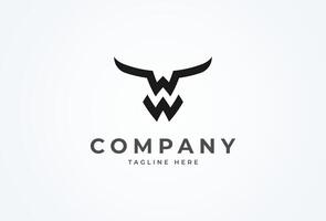eerste w toeter logo, minimalistische brief w met toeter ontwerp logo, illustratie vector