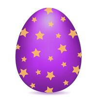 Purper Pasen ei versierd met sterren. kleur tekening vector