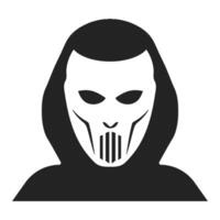 anoniem silhouet in hokey masker en kap sjabloon vector