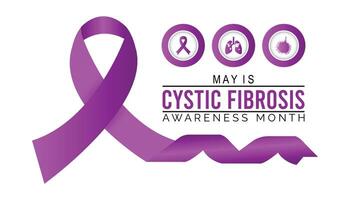 cystic fibrose bewustzijn maand opgemerkt elke jaar in kunnen. sjabloon voor achtergrond, banier, kaart, poster met tekst inscriptie. vector