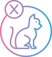 Nee huisdieren toegestaan lijn helling icoon ontwerp vector