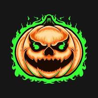 enge pompoen monster halloween premium vector tshirt ontwerp illustratie