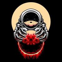 astronaut melkweg ruimte premium vector illustratie tshirt ontwerp