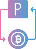 bitcoin PayPal glyph helling icoon ontwerp vector