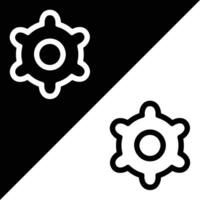 instelling of uitrusting icoon, schets stijl, geïsoleerd Aan zwart en wit achtergrond. vector