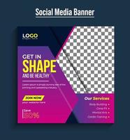 fitness gym flyer social media post en webbanner sjabloon pro download vector