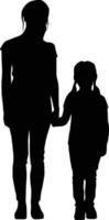 silhouet van moeder en dochter illustratie vector