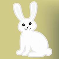 tekenfilm paashaas. konijn geïsoleerd op groene achtergrond. vector