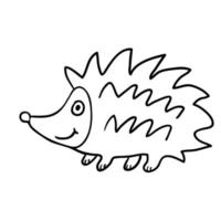 cartoon doodle lineaire egel geïsoleerd op een witte achtergrond vector