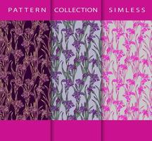 iris bloemen. vector naadloos patroon met paarse irisbloemen voor scrapbooking, print, cadeaupapier, productie.