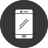 smartphone glyph omgekeerd pictogram vector