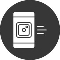 mobiel app glyph omgekeerd icoon vector