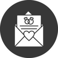 bruiloft uitnodiging glyph omgekeerd icoon vector