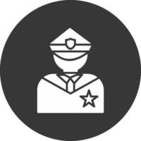 Politie glyph omgekeerd icoon vector