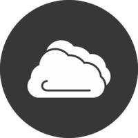 wolk glyph omgekeerd pictogram vector