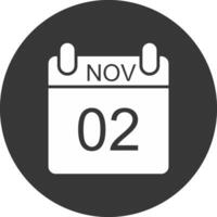 november glyph omgekeerd icoon vector