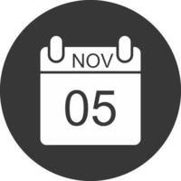 november glyph omgekeerd icoon vector