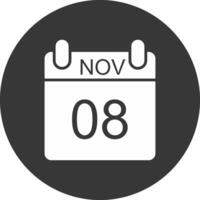 november glyph omgekeerd icoon vector