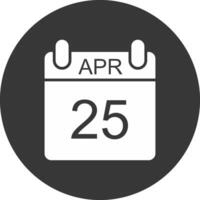 april glyph omgekeerd icoon vector