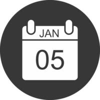 januari glyph omgekeerd icoon vector