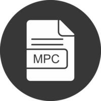 mpc het dossier formaat glyph omgekeerd icoon vector