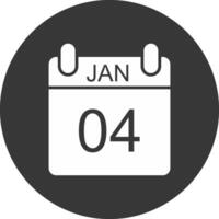 januari glyph omgekeerd icoon vector