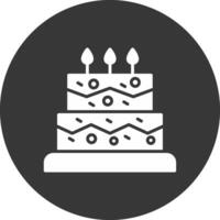 cake glyph omgekeerd pictogram vector