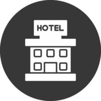 hotel glyph omgekeerd pictogram vector